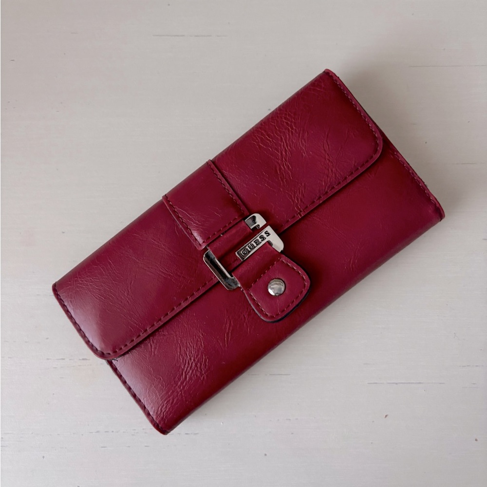 Y2k Guess cherry red leather wallet